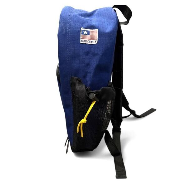VTG HBO Backpack Monarch Luggage Blue Ripstop Fabric Daypack Mesh Pockets Bungee - Picture 6 of 8